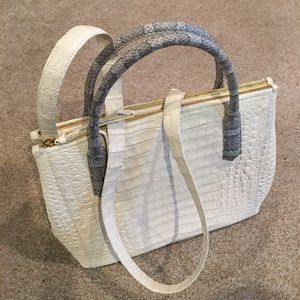 NANCY GONZALEZ Light Cream Crocodile Purse